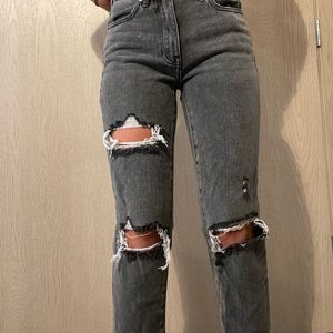 PACSUN MOM JEANS, black, size 23, ripped